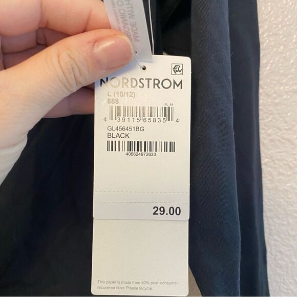 Zella girls black crewneck front twist stretchy long sleeve top L 10/12 NEW - Picture 4 of 10